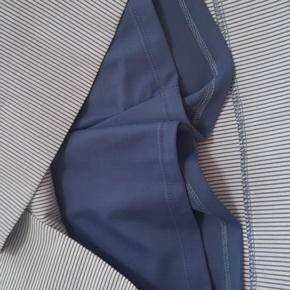 S.C.&Co. Large Pullon White Periwinkle Pin Stripe Pocket Skort - Picture 3 of 6